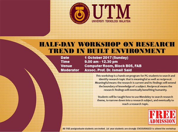 Half-Day Workshop on Research Trend in Built Environment