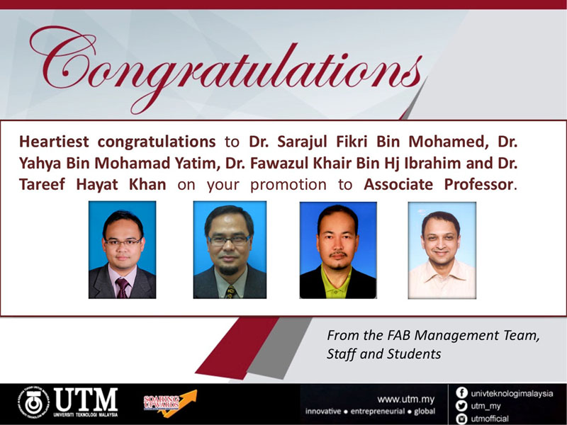 Congrats to Faculty Members Awarded Promotion