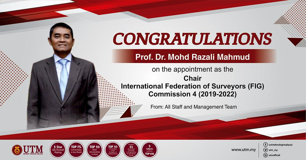 Congratulations to Professor Dr. Mohd Razali Mahmud