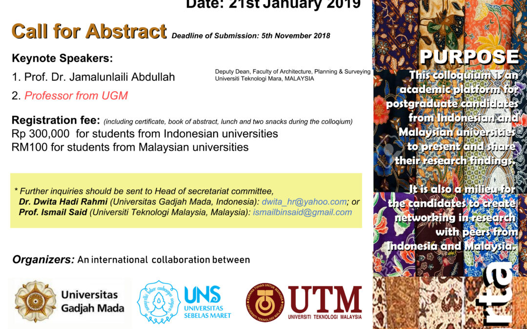 2nd Joint Colloquium on Studies of Postgraduate in Built Environment