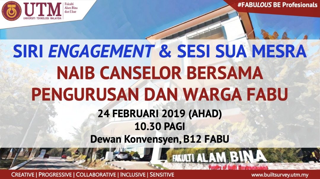 Sesi Engagement & Sesi Sua Mesra Naib Canselor bersama Pengurusan dan Warga FABU