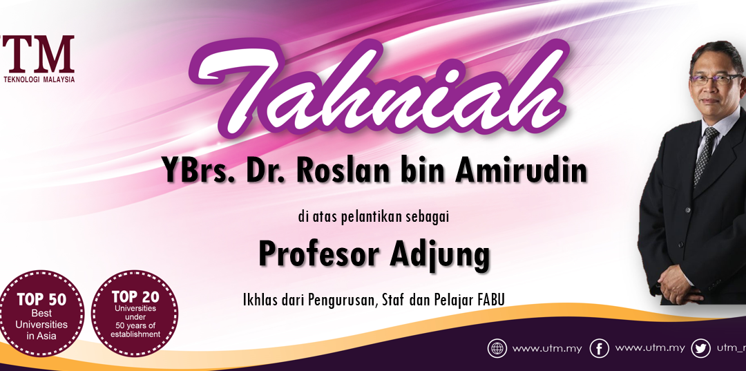 Tahniah diatas perlantikan sebagai Profesor Adjung