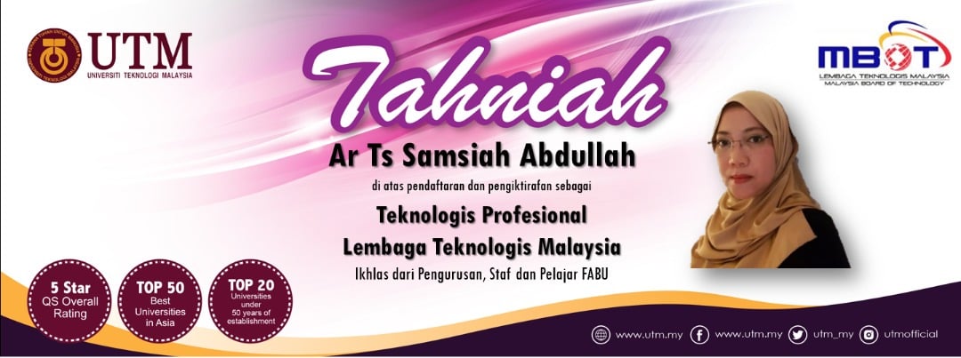Tahniah kepada Ar Ts Samsiah Abdullah