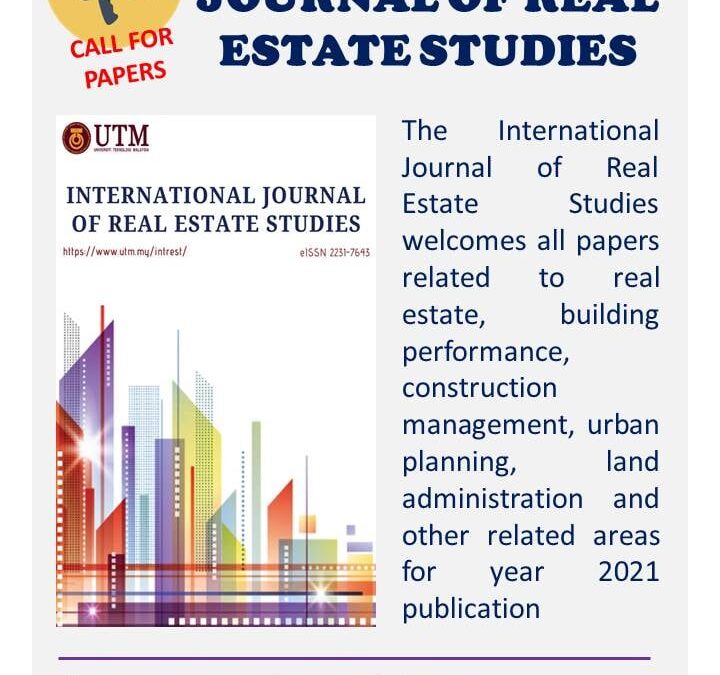 CALL FOR PAPERS ~ INTERNATIONAL JOURNAL OF REAL ESTATE STUDIES (INTREST)