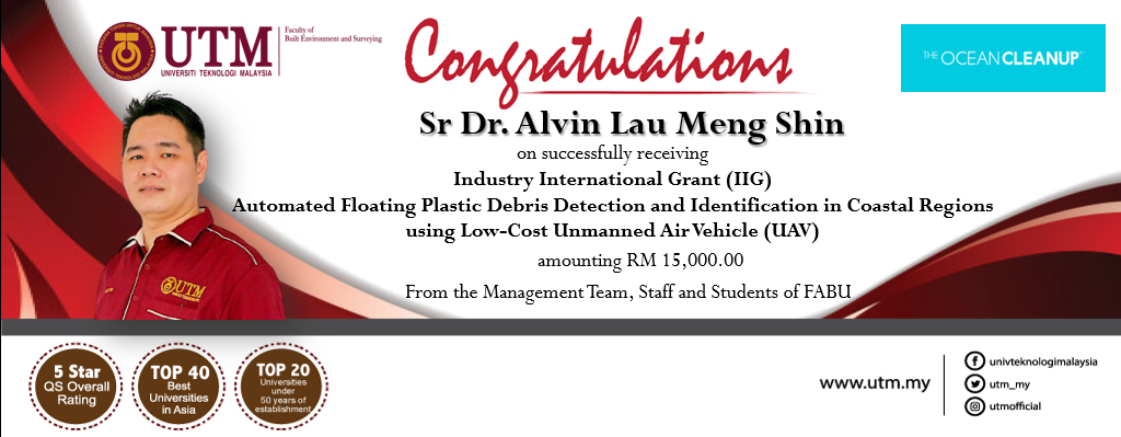 Congratulation to Sr Dr. Alvin Lau Meng Shin on successfully receiving the Industry International Grant