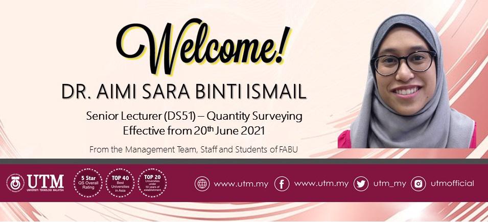 Selamat Datang Dr. Aimi Sara binti Ismail ke Fabu
