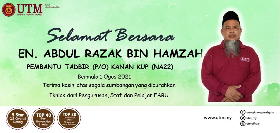 Selamat bersara diucapkan kepada En Abdul Razak bin Hamzah dan En Ramli bin Jalani