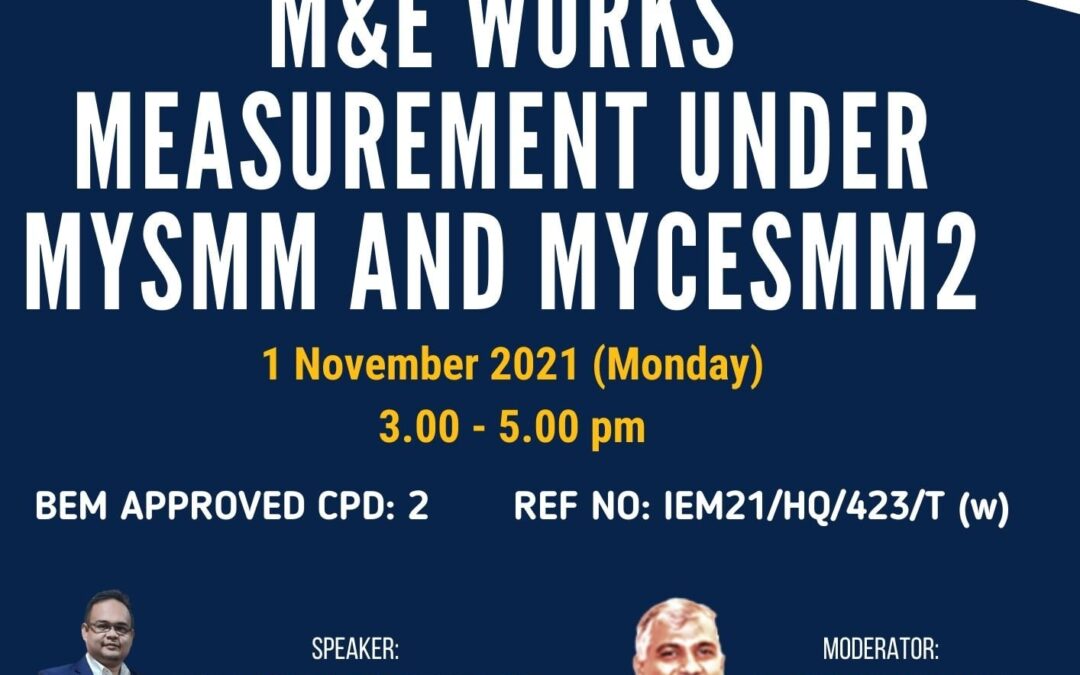 Webinar on M&E Works Measurement under MySMM and MyCESMM2