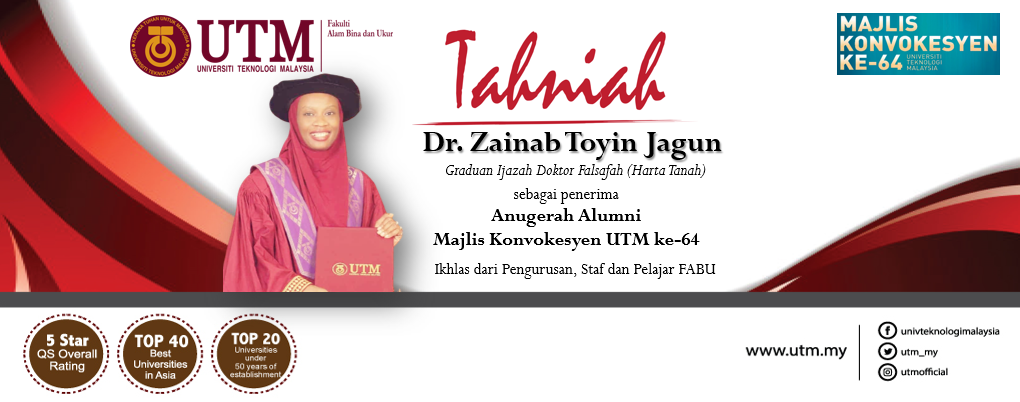 Congratulations and best wishes for your next adventure Dr. Zainab Toyin Jagun, recipient of the Alumni Award