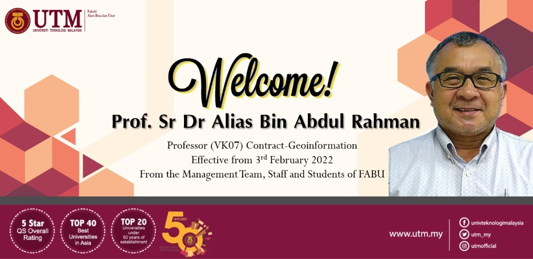 Selamat kembali ke FABU Prof Sr Dr Alias Abdul Rahman