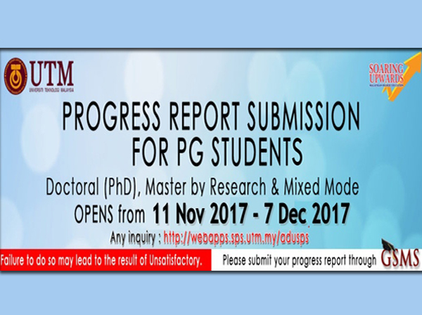 Progress Report Submission For PG Students