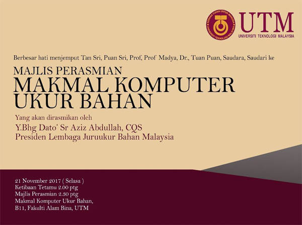 Majlis Perasmian QS Computer Lab dan High Tea Bersama Presiden Board of Quantity Surveyor Malaysia