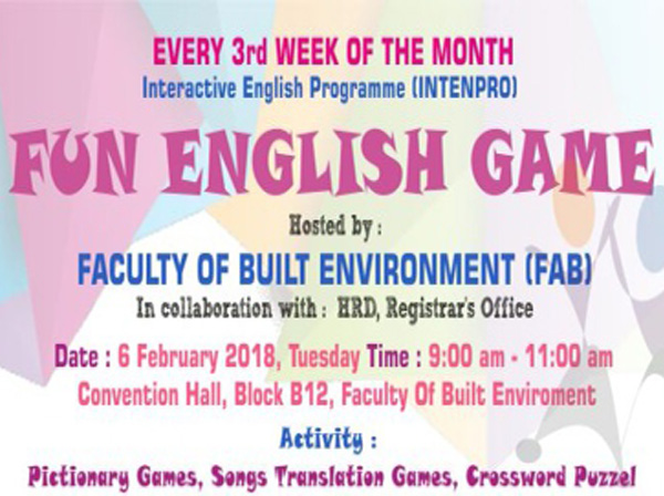 Interactive English Program (INTENPRO) 2018