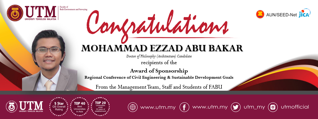 Tahniah kepada Saudara Mohammad Ezzad Abu Bakar di atas kejayaan memperoleh biasiswa