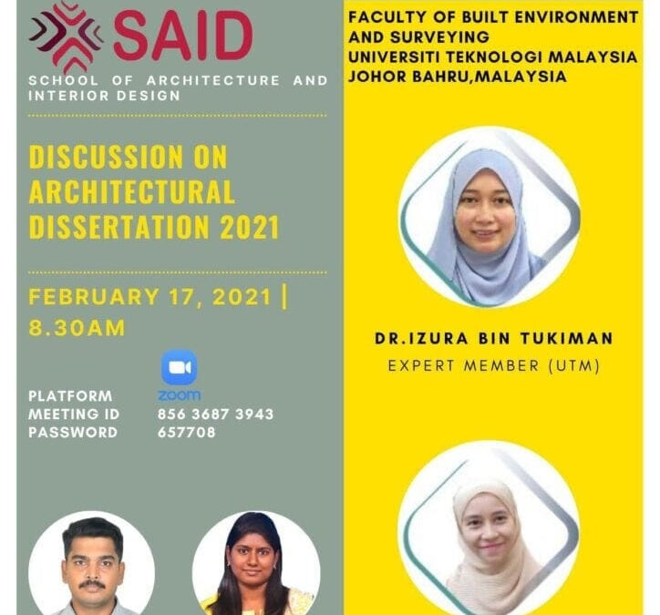 UTM-SRMIST International Collaboration: Discussion on Students Architectural Dissertation 2021