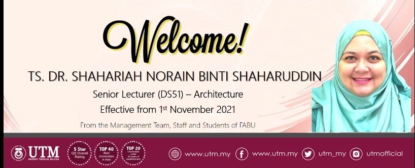 Welcome to FABU Ts. Dr. Shahariah Norain binti Shaharuddin.