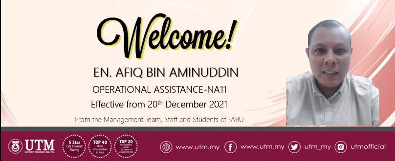 Selamat datang diucapkan kepada saudara Afiq bin Aminuddin, Pembantu Operasi (N11) ke Fabu