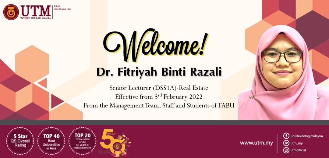 Selamat datang Dr Fitriyah Razali ke FABU