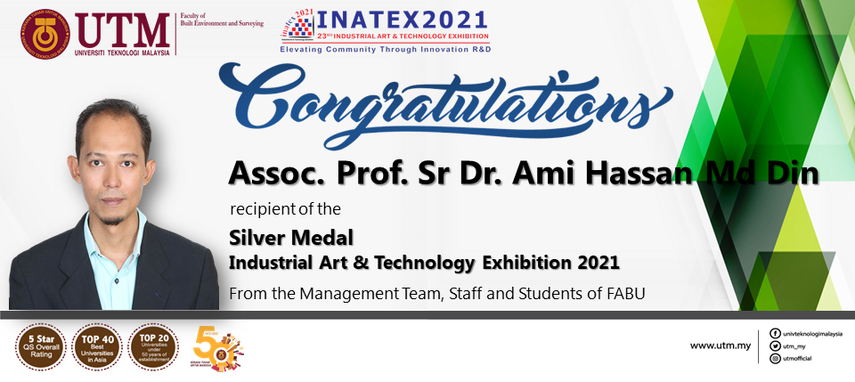 Congratulation to Assoc. Prof. Sr Dr. Ami Hassn Md Din and Sr Dr. Nurul Hawani Idris, recipients of the Silver Medal in INATEX 2021 organized by Research Management Centre (RMC)