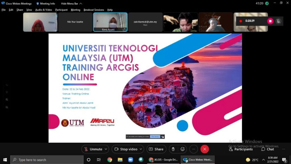 Bengkel ArcGIS Online kepada pelajar FABU dengan kerjasama Map2U Sdn Bhd