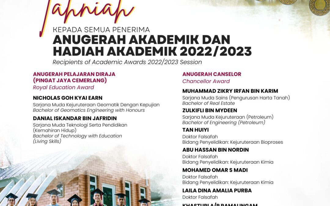 Anugerah Akademik dan Hadiah Akademik 2022/2023 graduan FABU sempena Majlis Konvokesyen ke-67 UTM