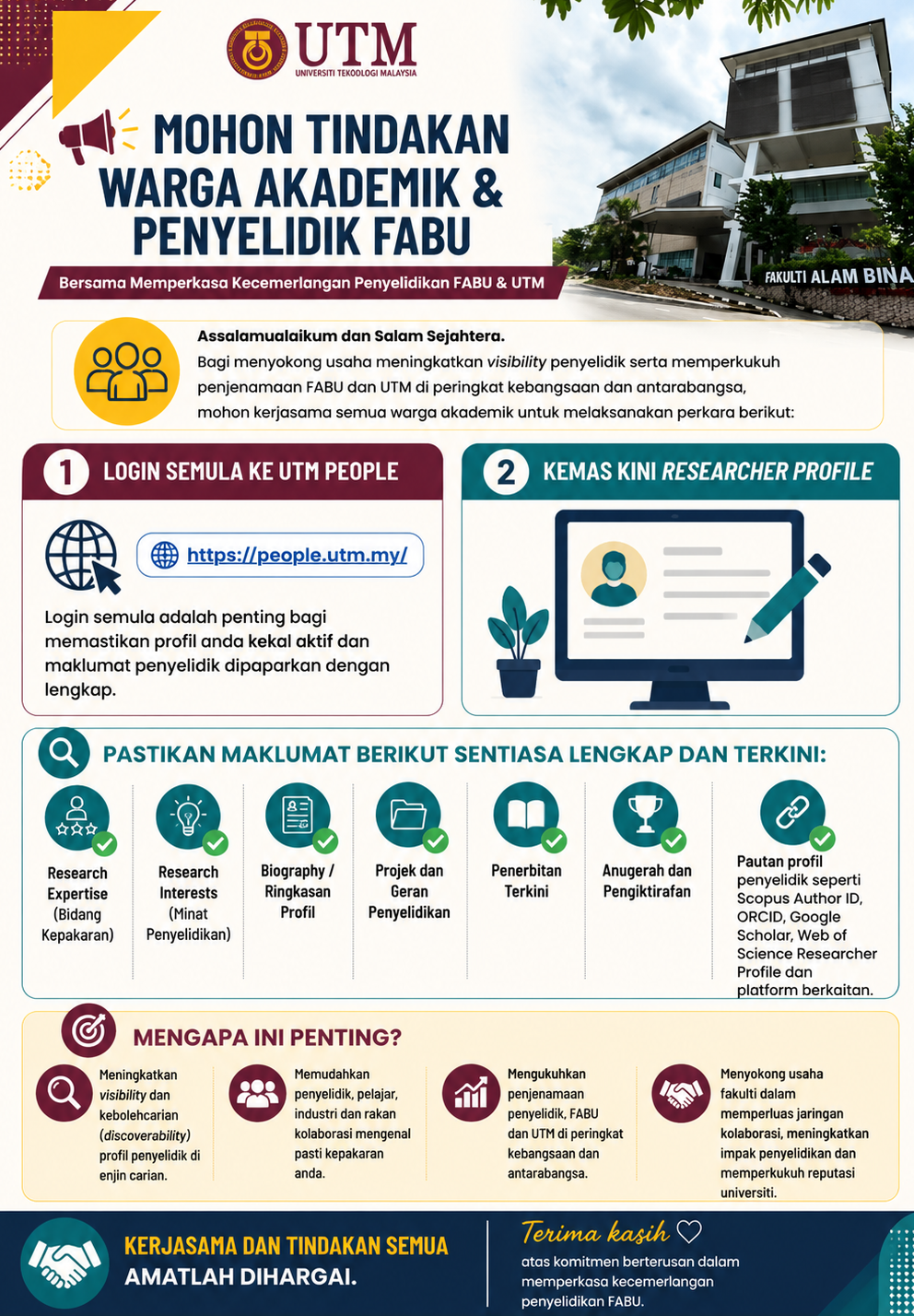 PENGEMASKINIAN RESEARCHER PROFILE BAGI MENINGKATKAN VISIBILITY PENYELIDIK FABU