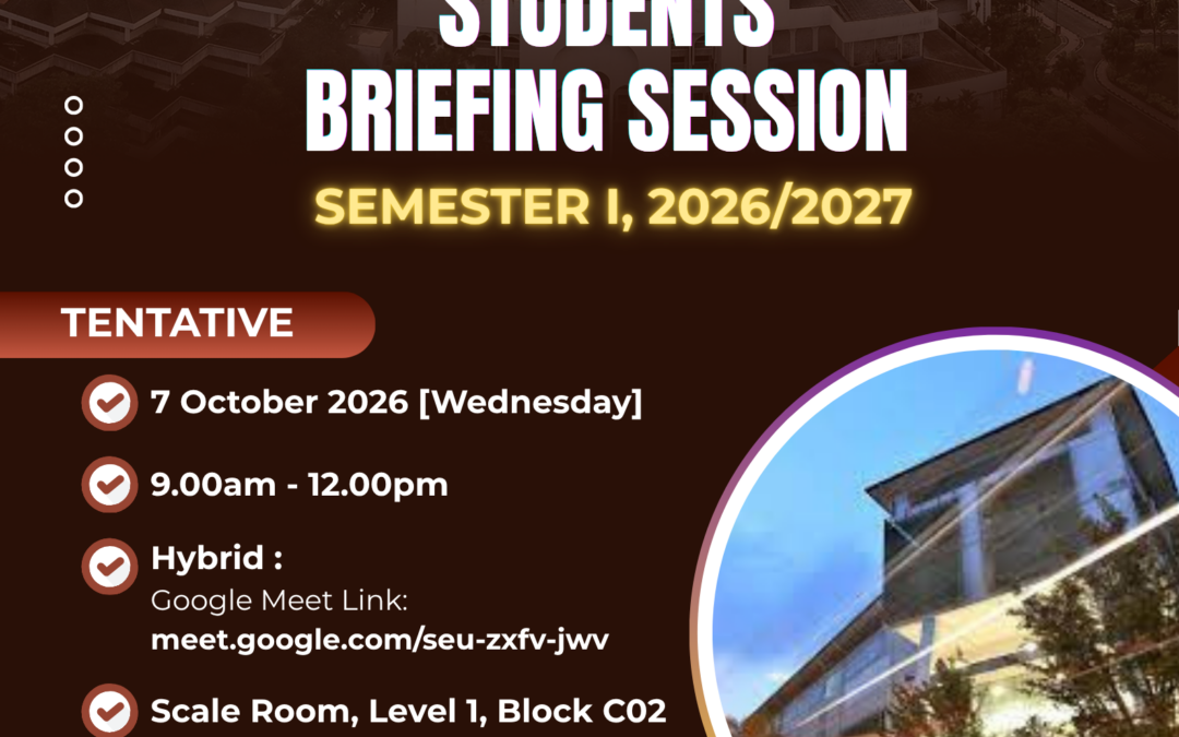 New Postgraduate students Briefing Session Semester 1, 2026/2027